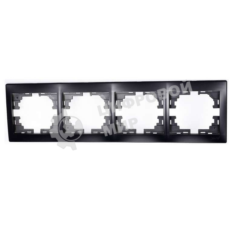 Рамка 4-м Мира горизонтальная черный бархат LEZARD 701-4200-149