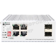 Коммутатор Managed L2 Industrial Fast Ring Switch 4x1000Base-T, 2x1000Base-X SFP, Surge 4KV, -40 to 75°C