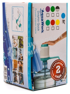Помпа для 19л бутыли Aqua Work Дельфин Квик механический голубой/белый