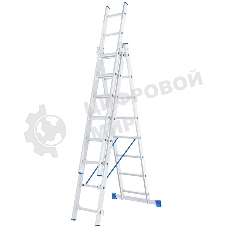 Лестница Сибртех, 3 х 8 ступеней, алюминиевая, трехсекционная
