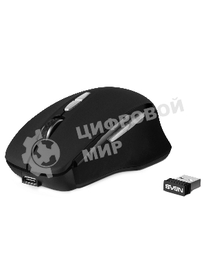 Мышь беспроводная SVEN RX-590SW черный, 1600 dpi, радиоканал, Bluetooth, USB, кнопки - 7