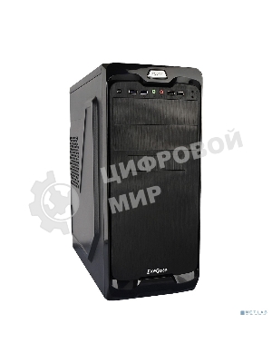 Компьютерный корпус Miditower ExeGate UN-604 Black, ATX, (UN500, 120мм) 2хUSB+2хUSB 3.0, Audio