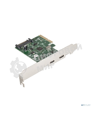 Контроллер ExeGate EXE-313 PCI-Ex4, 2*USB3.1 Type-C ext, разъем доп.питания (OEM)
