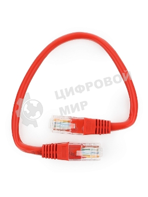 Патч-корд UTP Cablexpert cat.5e, 0.25м, литой, многожильный, красный