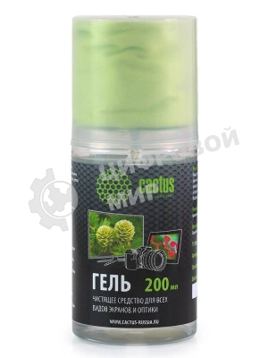 Чистящий набор Cactus CS-S3004 гель 200 мл + салфетка из микрофибры для экранов 200x230 мм