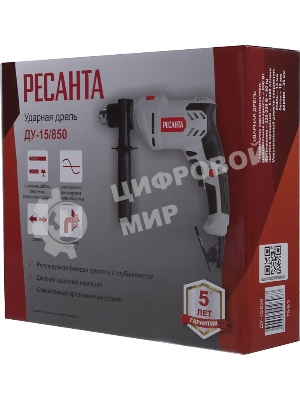 Дрель ударная Ресанта ДУ-15/850 850Вт патрон:кулачковый реверс