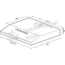 Вытяжка подвесная KRONA ERMINA 600 белый PB белая, 59.6 см, 455 куб. м/ч, 42 дБ
