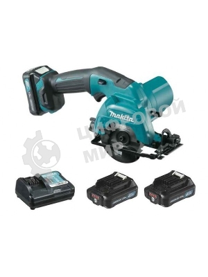 Пила циркулярная Makita HS301DWAE10.8В 2х2А·ч Li-ion 1500об\м диск-ф85мм рез-25.5мм 1.6кг чем
