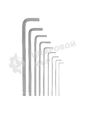 Набор имбусовых ключей Matrix HEX 9 шт экстра-длинный с шаром