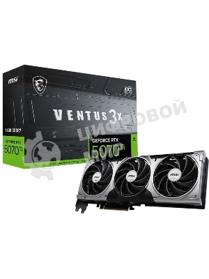 Видеокарта MSI RTX 5070Ti 16G VENTUS 3X OC 16Gb GDDR7 256bit 3xDP HDMI 3FAN RTL