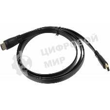 Кабель аудио-видео High Speed ver.1.4 Flat HDMI (m)/HDMI (m) 1.5м. позолоченные контакты черный