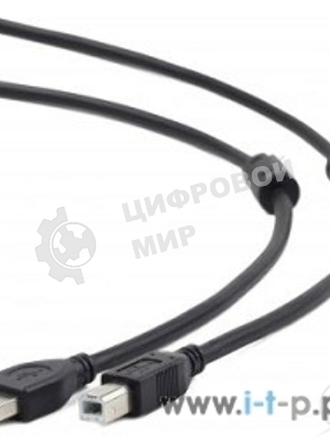 Кабель USB2.0 Pro Cablexpert CCF2-USB2-AMBM-6, AM/BM, 1.8м, экран, 2феррит.кольца, черный, пакет