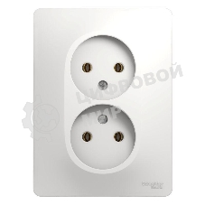 Розетка 2-м СП Glossa 16А IP20 без заземл. бел. SchE GSL000120