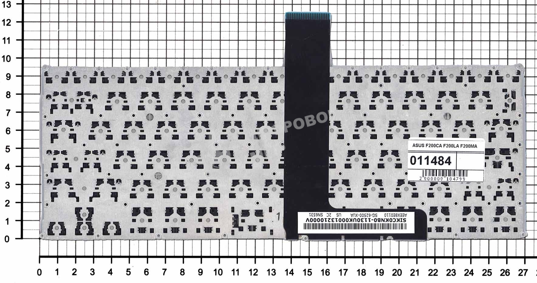 Клавиатура для ноутбука Asus F200CA F200LA F200MA X200 черная, без рамки, плоский Enter