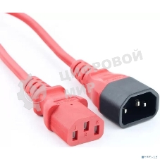 Кабель питания Filum FL-PC-C13/C14-C1-1.8-RD ПВС-АП 3x1.0 С13 - C14, 220/250В, 10А, красный, 1.8м