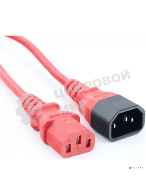 Кабель питания Filum FL-PC-C13/C14-C1-1.8-RD ПВС-АП 3x1.0 С13 - C14, 220/250В, 10А, красный, 1.8м