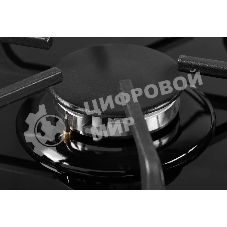 Газовая варочная панель Kuppersberg FG 62 B Газовая варочная панель, закаленное стекло, ширина 60 см, 4 газовые конфорки, WOK конфорка(3,8 кВт), автоподжиг, газ-контроль, чугунные решетки, черный