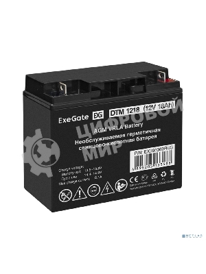 Батарея для ИБП ExeGate DTM 1218 (12V 18Ah, клеммы F3 (болт М5 с гайкой))