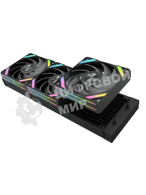 Водяное охлаждение для процессора SAMA Q60 Black (360мм, LED temp., черный, ARGb/Fans: 3x120мм, 86CFM, 30dBA, 2600RPM/Pump height 64мм, 30dBA, 2800RPM, Rad thickness 27мм/S: 1851, 1700, 1200, 20XX, 115X, AM5, AM4)