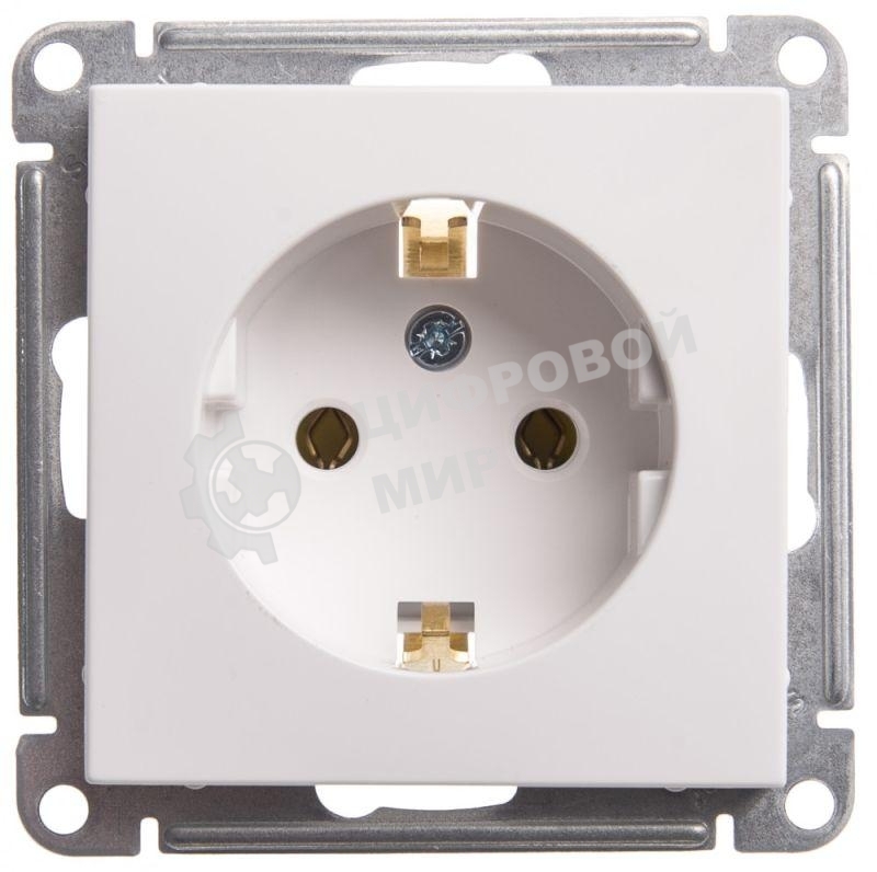 Механизм розетки W59 16А без защ. шторок с заземл. белый SchE RS16-154-1-86