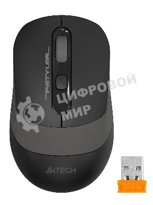 Мышь беспроводная A4Tech Fstyler FG10S черный/серый, 2000 dpi, радиоканал, USB, кнопки - 4