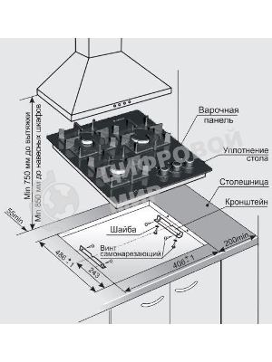 Газовая варочная панель Gefest ПВГ 2100-01 К32