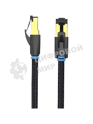 Патч-корд Vention прямой SFTP cat.8 RJ45 - 2м. черный Тканевая оплетка