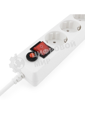 Сетевой фильтр Гарнизон ECL-5-W-1.4, 5 р, 10А, 1.4 м, ур.защиты 4, белый, пакет