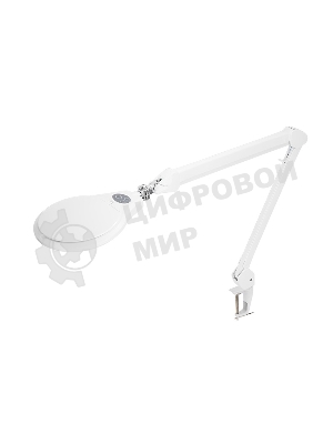 Лупа на струбцине Rexant, круглая, 5D, с подсветкой 72 SMD, сенсорный регулятор яркости, белая