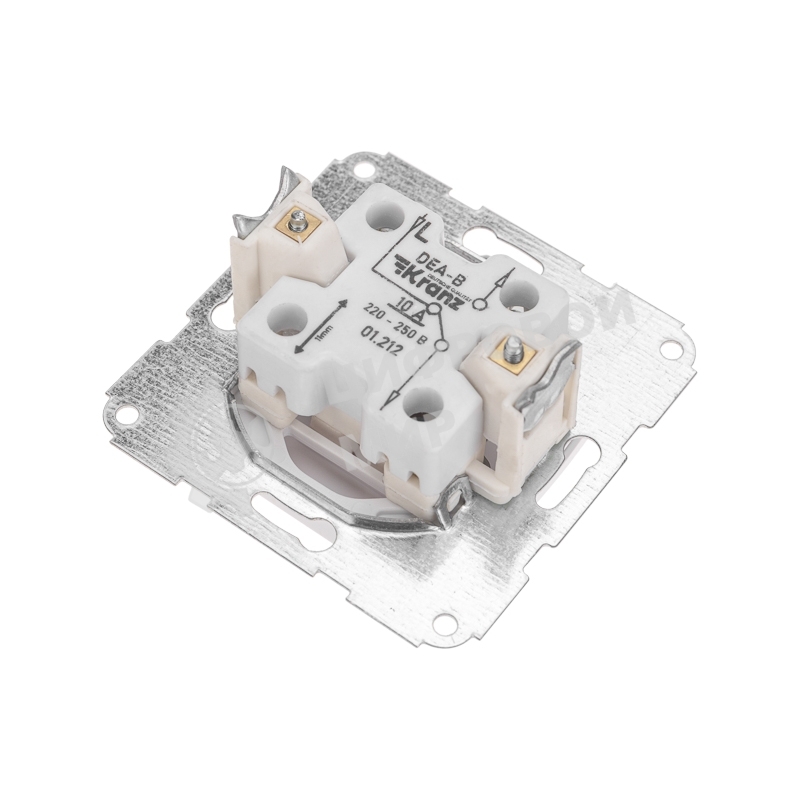 Переключатель Kranz DEA 1кл прох. с/у 10А мех. белый