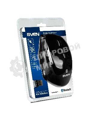 Мышь беспроводная SVEN RX-590SW черный, 1600 dpi, радиоканал, Bluetooth, USB, кнопки - 7
