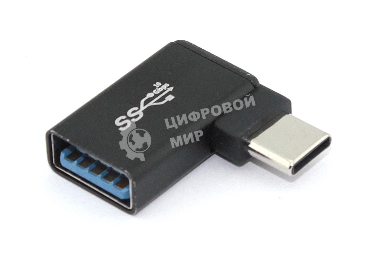 Переходник OTG USB Type A мама на Type-C папа угловой