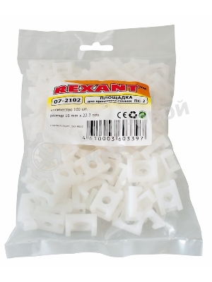 Площадка для крепления стяжки Rexant (ПС-2) 22x16 мм, белая, упаковка 100 шт.