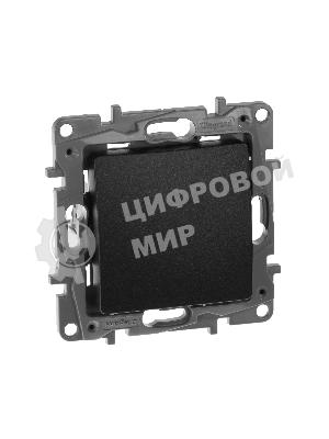 Переключатель одноклавишный, автоматические клеммы, Etika, 10AX, 250 В~, антрацит