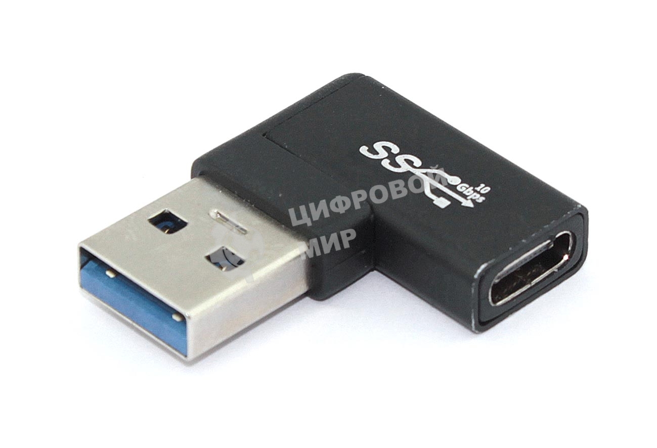 Переходник USB Type A папа на Type-C мама угловой