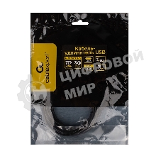 Кабель-удлинитель USB2.0 Cablexpert CCP-USB2-CMCF-3M, Type-C(М)/Type-C(F), 3А, 60Вт, PD/QC3.0, медь, Pro, 3м, черный, пакет