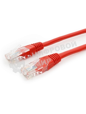 Патч-корд UTP Cablexpert cat.5e, 0.25м, литой, многожильный, красный
