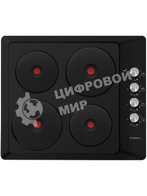 Варочная комбинированная панель Maunfeld EEHE.64.4B, конфорок: 4 шт., эмаль, независимая, черный