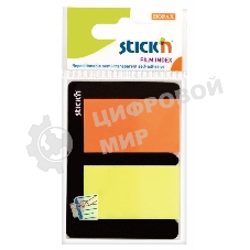 Закладки самоклеящиеся, индексы пластиковые Stick`n 21039 25x45мм, 2 цвета в упаковке, 25 листов, европодвес