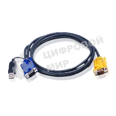 Переключатель ATEN 2L-5202UP Шнур, монитор+клавиатура+мышь Intelligent CABLE HD15M/USBAM 1.8M