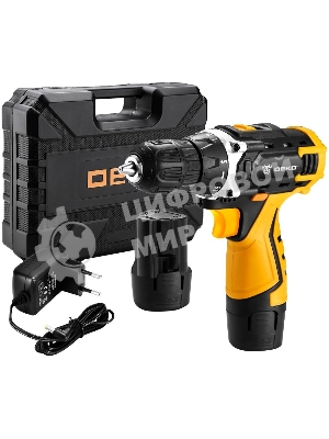 Дрель-шуруповерт Deko DKCD12FU-Li, 12 В, 2 Ач, 28 Нм, щеточный