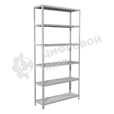 Металлические стеллажи Стеллаж MS 200/100х30/6 (Размеры внешние (ВхШхГ) 2000х1000х300 мм, 6 полок, с единой стойкой)