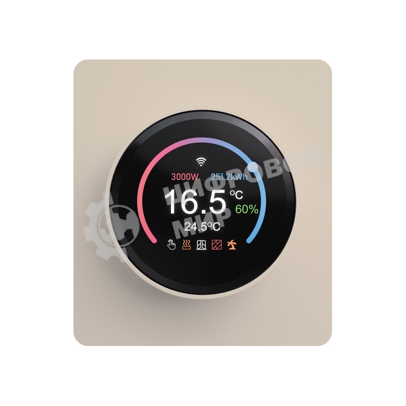 Терморегулятор ROUND Wi-Fi с/у шелк KRANZ