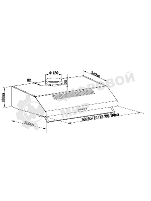 Вытяжка козырьковая Maunfeld MP-1 60 черный, 60 см, 520 куб. м/ч, 49 дБ