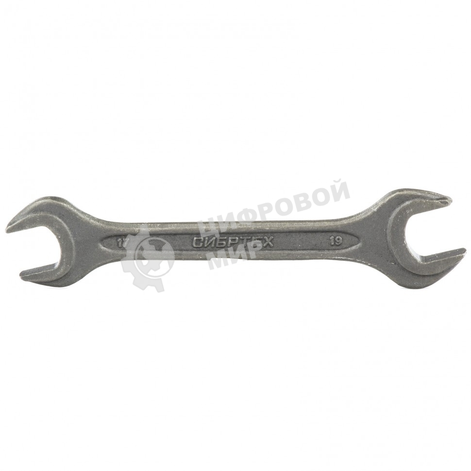 Ключ рожковый Сибртех, 17 х 19 мм, CrV, фосфатированный, ГОСТ 2839