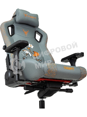Кресло игровое Knight Craft Dragon серый эко.кожа крестов. металл