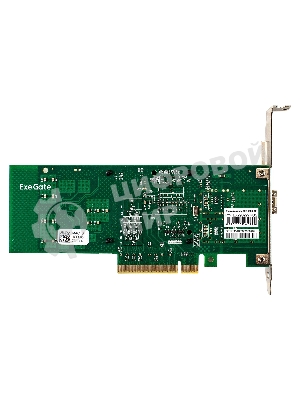 Комплект: Сетевой адаптер SFP+ ExeGate EXE-X520-DA1 + Трансивер Multi-Mode до 300м EXT-10G-MM850-LC2-300M (EX296227RUS PCI-E x8 v2.0, порты 1x SFP+ 10Gb/s (10/5/2.5/1Gb/s, 100Mb/s), Server NIC Intel Chipset JL82599EN + EX298327RUS: Tx:850/Rx:850 нм, до 300 м, разъем Duplex LC)