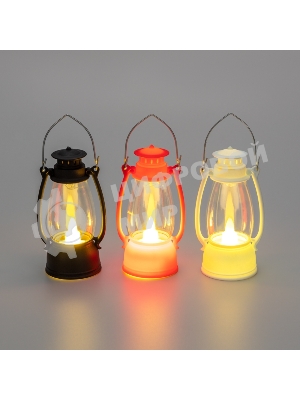 Декоративный фонарь Neon-night со свечкой 9,5 см, цвет корпуса белый/красный/черный, цвет свечения теплый белый, питание 3xLR1130 (в комплекте)