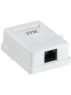 Настенная информационная розетка RJ45 8P8C, кат.5Е, UTP, 1-порт, белая 