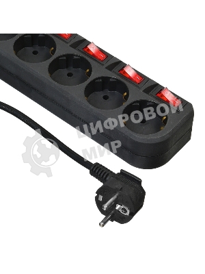 Сетевой фильтр Buro 500SH-5-SW-B 5 м, 5 розеток, черный, коробка